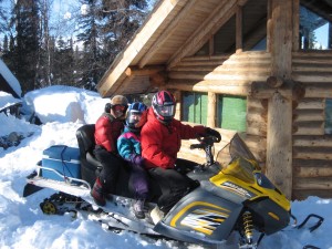 Snowmachine at Bunco Lake